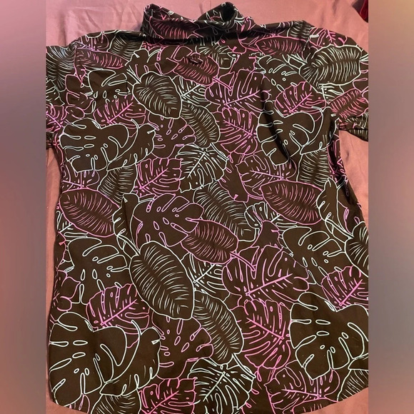 Hurley Mens Hawaiian Floral Pocket Button Down Shirt Short Sleeve Size Small - Picture 2 of 9